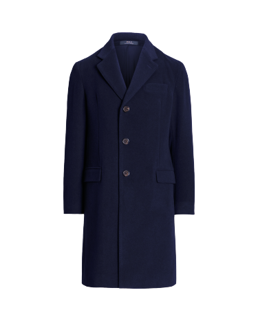 Wool-Blend Twill Topcoat in Navy | Ralph Lauren® HK
