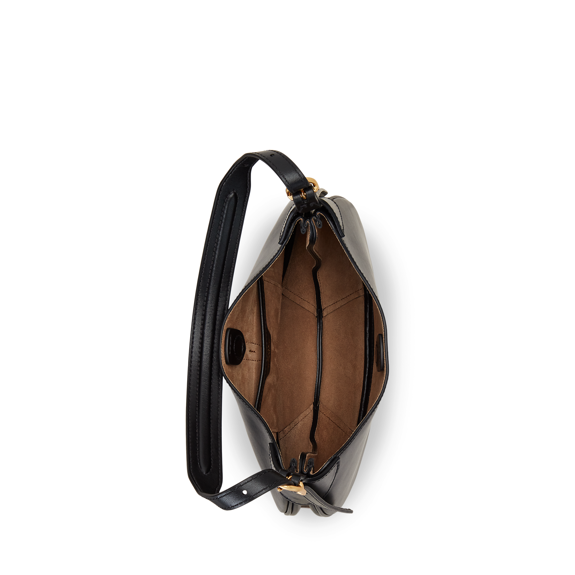 Polo ID Leather Small Shoulder Bag in Black | Ralph Lauren® HK