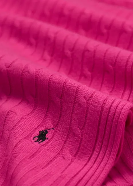 Ralph Lauren Pink Pony Cable Cashmere Throw Blanket