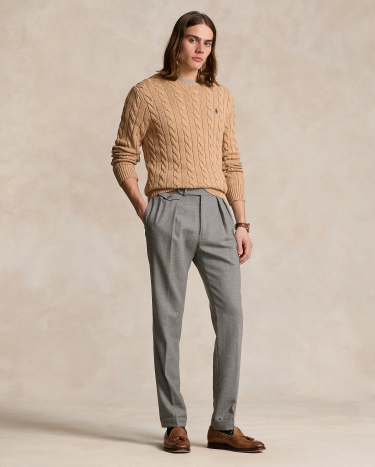 Cable-Knit Cotton Sweater in Brown | Ralph Lauren® HK Cable-Knit Cotton Sweater in Brown | Ralph Lauren® HK