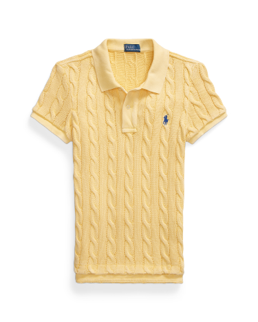 Cable-Knit Polo Shirt in Yellow | Ralph Lauren® HK
