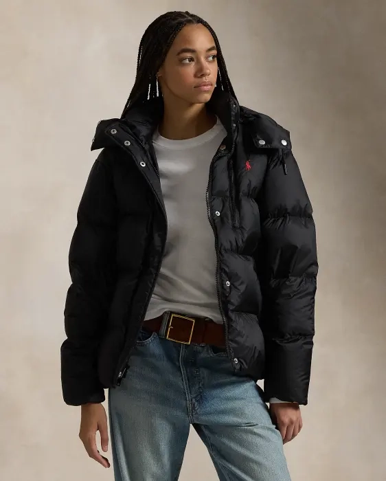 Mid-Weight Down Puffer Jacket in Black | Ralph Lauren® HK