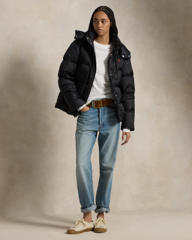 Water-Repellent Quilted Down Jacket in Black | Ralph Lauren® HK