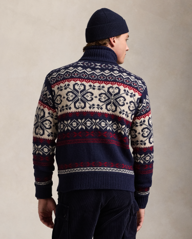 Snowflake Wool-Blend Cardigan in Blue | Ralph Lauren® HK Snowflake Wool-Blend Cardigan in Blue | Ralph Lauren® HK