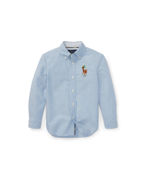 Striped Cotton Oxford Shirt in Blue | Ralph Lauren® HK