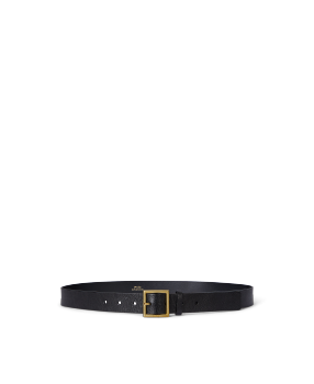 Square-Buckle Leather Belt in Brown | Ralph Lauren® HK