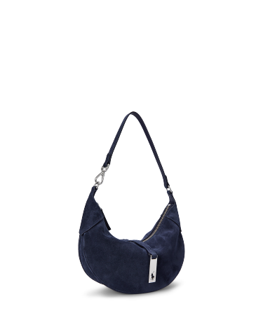 Polo ID Suede Mini Shoulder Bag in Black | Ralph Lauren® HK