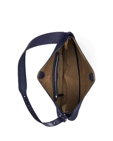 Polo ID Suede Large Shoulder Bag in Black | Ralph Lauren® HK