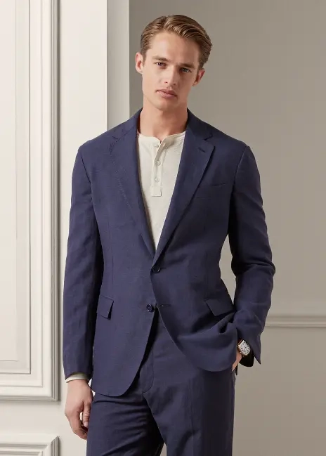 Ralph Lauren Hadley Hand-Tailored Silk-Linen Jacket