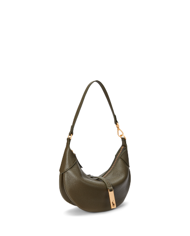 Polo ID Pebbled Mini Shoulder Bag in Green | Ralph Lauren® HK