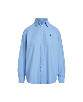 売れ筋商品|||ラルフローレン シャツ レディース トップス COTTON OXFORD TIE FRONT CROPPED SHIRT - Button-down blouse - blue Ralph Lauren Cotton Oxford Tie Front Cropped Shirt