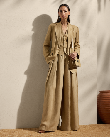 Russell Silk-Linen Twill Jacket in Tan | Ralph Lauren® HK