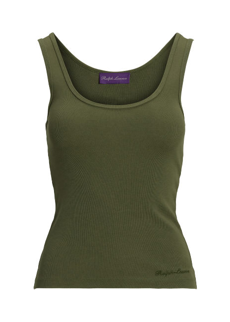 Ralph Lauren Ellis Rib-Knit Cotton-Blend Tank Top