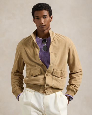 Suede Jacket in Khaki | Ralph Lauren® HK