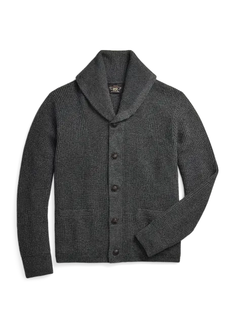 Ralph Lauren Waffle-Knit Cashmere Shawl Cardigan