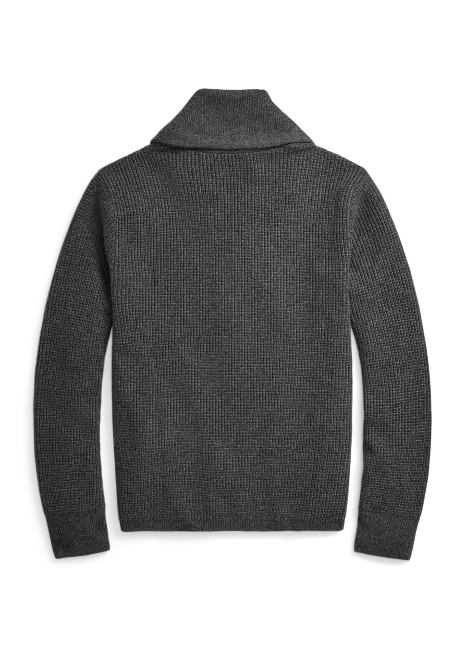 Ralph Lauren Waffle-Knit Cashmere Shawl Cardigan
