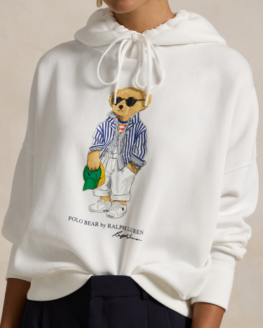 Polo Bear Fleece Hoodie in White | Ralph Lauren® HK