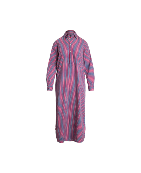 Belted Wide-Stripe Cotton Shirtdress in Navy | Ralph Lauren® HK