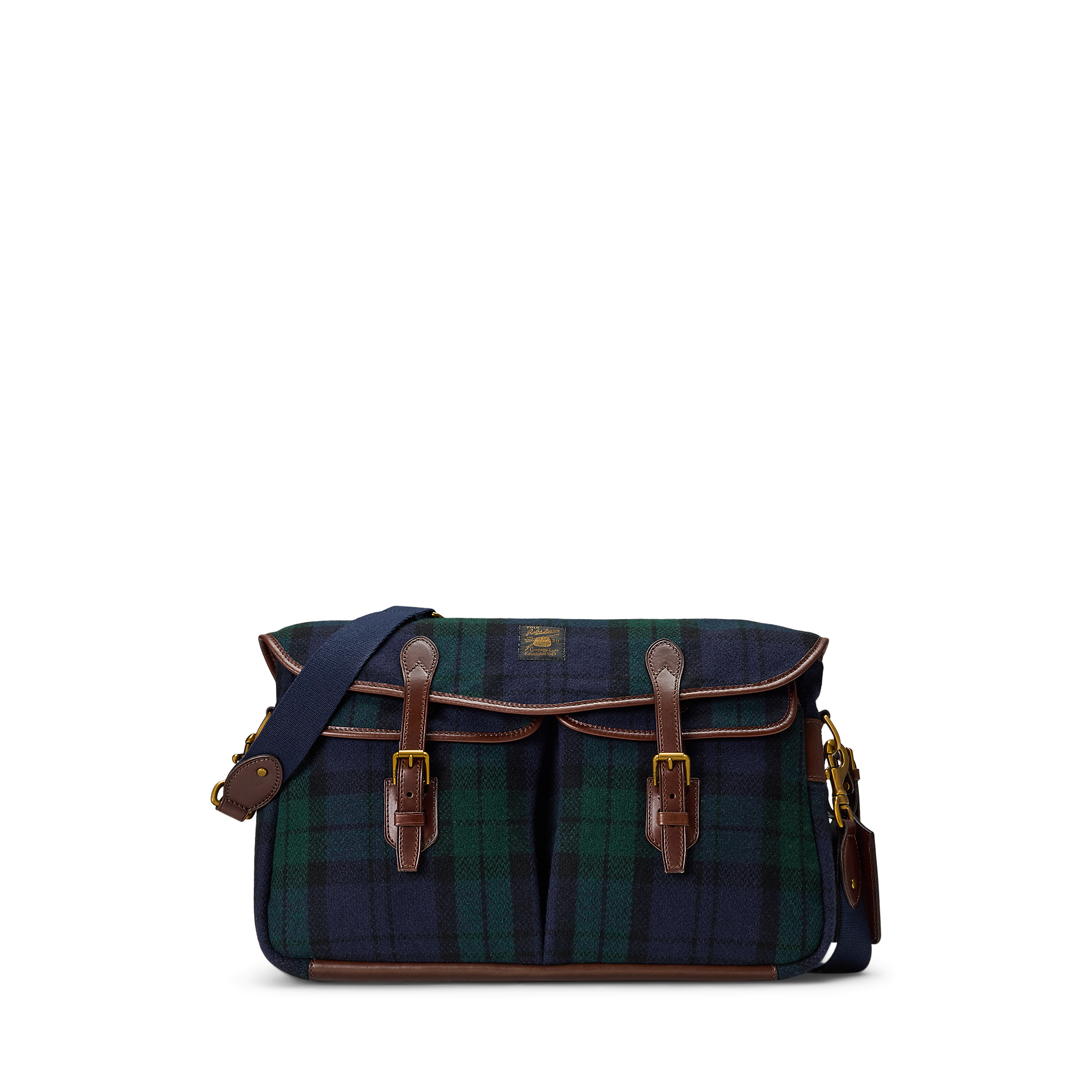 Heritage Plaid Tweed Messenger Bag in Brown | Ralph Lauren® HK