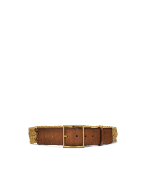 Square-Buckle Wide Suede Belt in Dark Brown | Ralph Lauren® HK