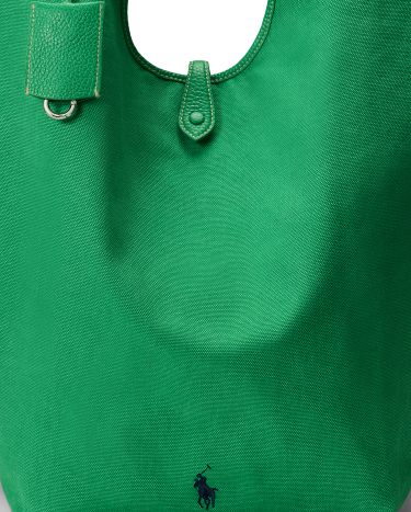 【RALPH LAUREN】GREEN Canvas Ricky Tote RALPH LAUREN】GREEN Canvas Ricky Tote
