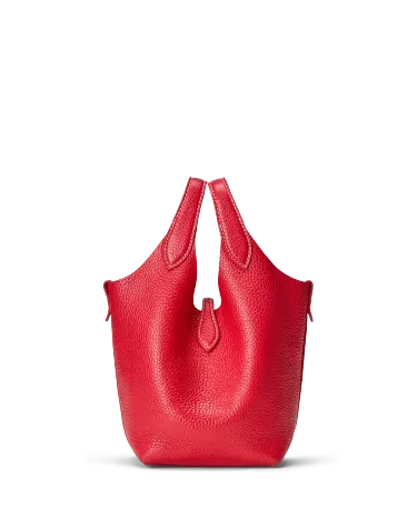 Polo Play Leather Small Tote & Crossbody in Red | Ralph