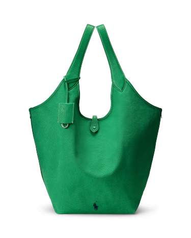 Polo Play Canvas Large Tote in Green | Ralph Lauren® HK
