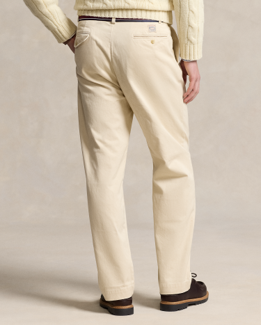 Whitman Relaxed Fit Pleated Chino Pant in Natural | Ralph