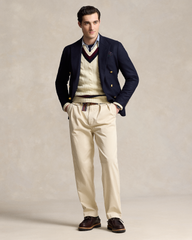 Whitman Relaxed Fit Pleated Chino Pant in Natural | Ralph
