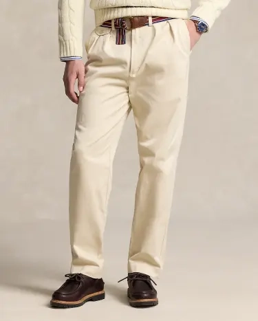 パンツ Polo Ralph Lauren Whitman Chino White POLO RALPH LAUREN WHITMAN RELAXED FIT PLEATED TROUSER– Yooto