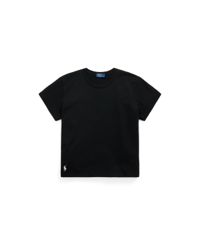 Relaxed Crop Fit Cotton Jersey Tee in Black | Ralph Lauren® HK