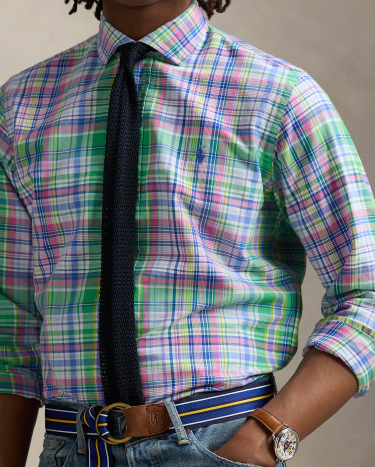 Classic Fit Plaid Oxford Shirt in Green | Ralph Lauren® HK