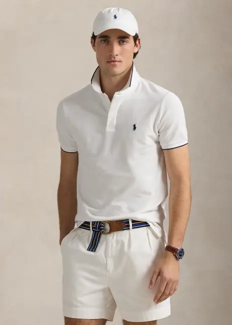 Ralph Lauren Custom Slim Fit Stretch Oxford Mesh Polo