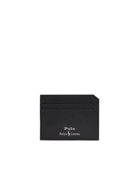 Pebbled Leather Card Case in Black | Ralph Lauren® HK