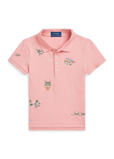 Ralph Lauren Embroidered Stretch Mesh Polo Shirt