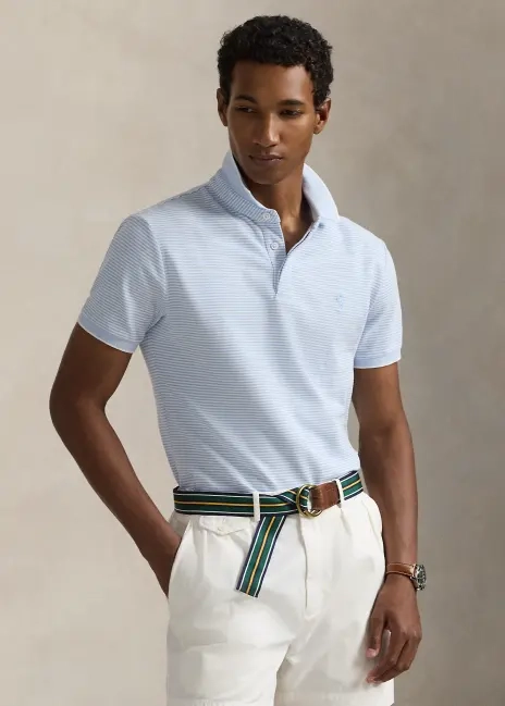 Ralph Lauren Custom Slim Fit Stretch Oxford Mesh Polo