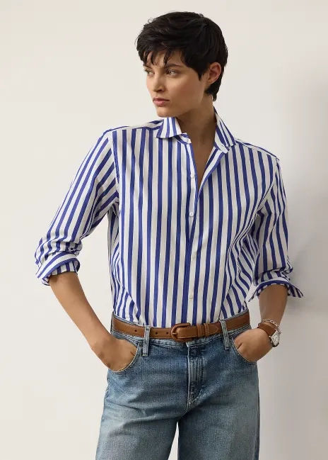 Ralph Lauren Capri Relaxed Fit Striped Cotton Shirt