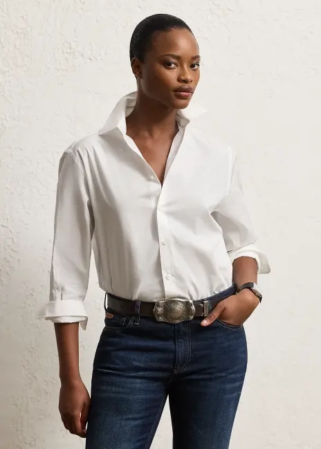 Ralph Lauren Charmain Slim Fit Stretch Poplin Shirt