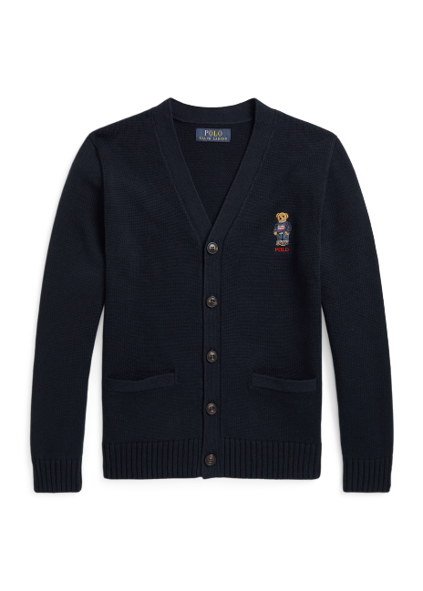 Ralph Lauren Polo Bear Cotton V-Neck Cardigan