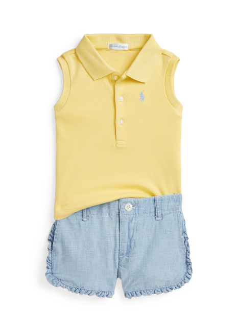 Ralph Lauren Cotton Polo Shirt & Chambray Short Set