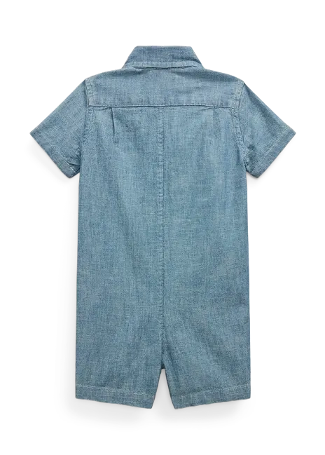 Ralph Lauren Indigo Cotton Chambray Shortall