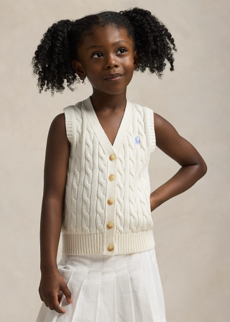 Ralph Lauren Cable-Knit Cotton Sweater Vest
