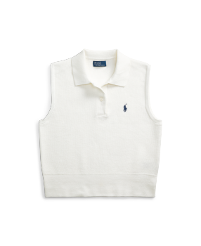 Wimbledon Cable Cashmere-Blend Vest in White | Ralph Lauren® HK