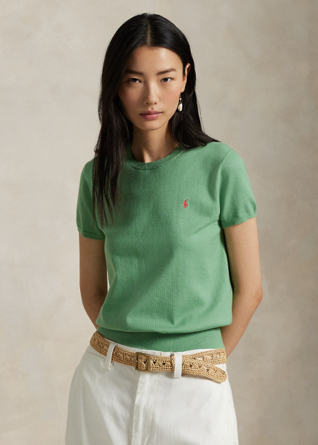 Ralph Lauren Cotton-Blend Short-Sleeve Sweater