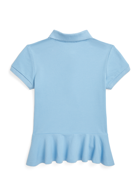 Ralph Lauren Bunny Stretch Mesh Peplum Polo Shirt