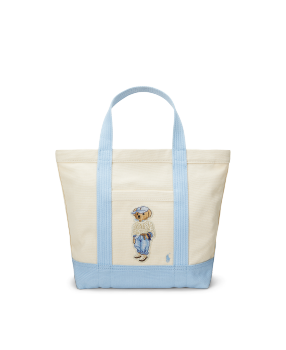 Polo Play Canvas Large Tote in Green | Ralph Lauren® HK