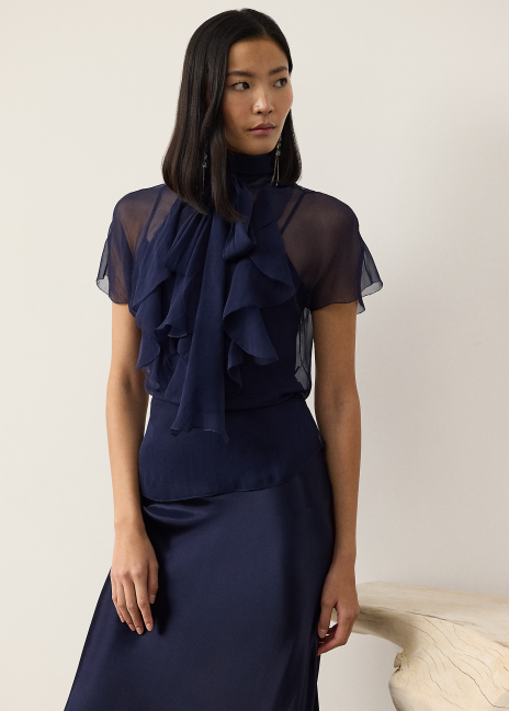 Ralph Lauren Etta Washed Chiffon Blouse