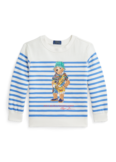 Ralph Lauren Polo Bear Striped Fleece Sweatshirt