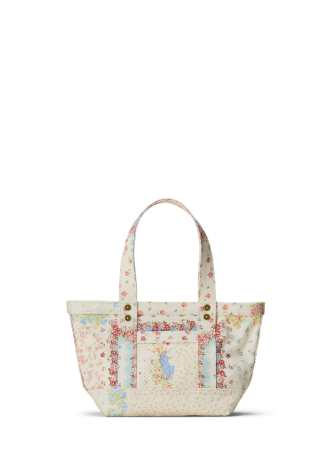 Ralph Lauren Floral Big Pony Cotton Canvas Mini Tote