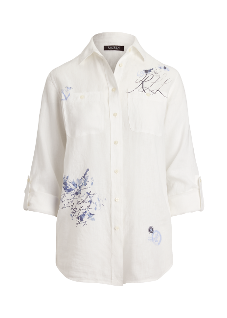 Ralph Lauren Relaxed Fit Print Roll-Tab Sleeve Shirt
